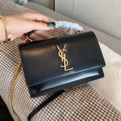 Portafoglio a catena Sunset YSL Saint Laurent WOC Nero
