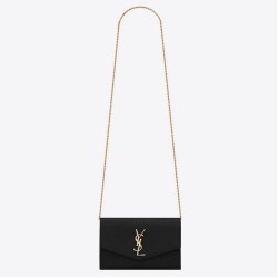 Portafoglio YSL Saint Laurent WOC Uptown Chain Nero