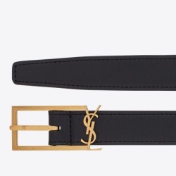 Nuova fibbia Cassandre YSL Saint Laurent Cintura 20MM Nero