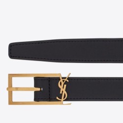 Cintura YSL Saint Laurent New Cassandre Buckle 30MM Nero