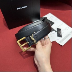 Cintura YSL Saint Laurent Cassandre Square Buckle 20MM Nero