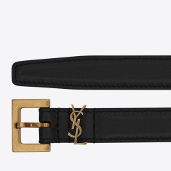 Cintura YSL Saint Laurent Cassandre Square Buckle 20MM Nero
