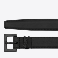 Cintura YSL Saint Laurent Cassandre Square Buckle 20MM Tutto Nero
