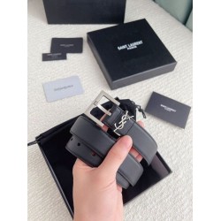 Cintura YSL Saint Laurent Cassandre Square Buckle 30MM Noir