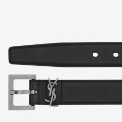 Cintura YSL Saint Laurent Cassandre Square Buckle 30MM Noir