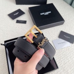 Cintura YSL Saint Laurent Cassandre Square Buckle 20MM Nero