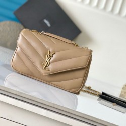 YSL Saint Laurent LouLou Small Bag Matelasse Beige