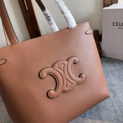 Borsa a tracolla Celine Cabas Anais Triomphe piccola marrone grana