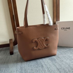 Borsa a tracolla Celine Cabas Anais Triomphe piccola marrone grana