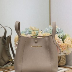 Replica Borsa a secchiello Dior Signature piccola/media grigia