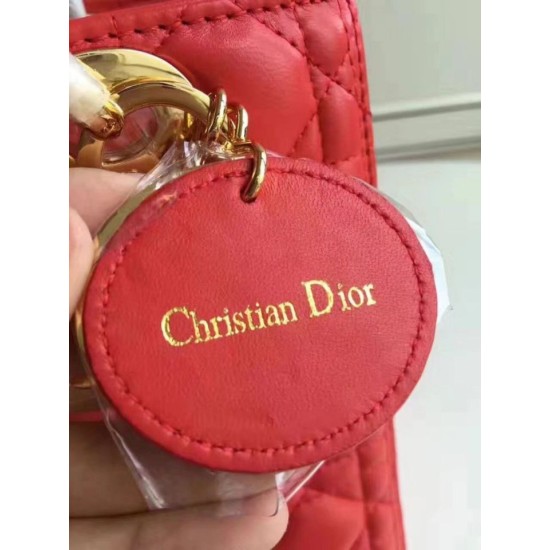 Replica Borsa Dior Classic Lady media rossa Imitazioni Falso