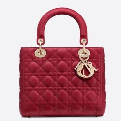 Replica Borsa Dior Classic Lady media rossa