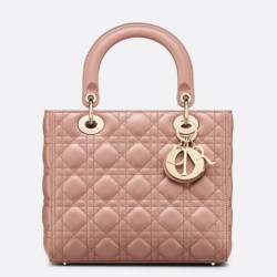Borsa Dior Classic Lady media Dior Cannage rosa