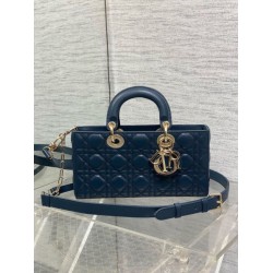 Replica Borsa Dior Lady D-Joy Media Cannage Blu Replica Borsa Dior Lady D-Joy Media Cannage Blu