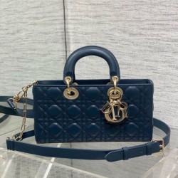 Replica Borsa Dior Lady D-Joy Media Cannage Blu Replica Borsa Dior Lady D-Joy Media Cannage Blu