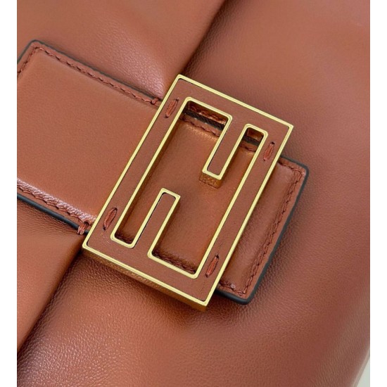 Borsa Fendi Mamma Baguette Media/Grande Replica Nappa Caffè Imitazione Borsa Fendi Mamma Baguette Media/Grande Replica Nappa Caffè Imitazione