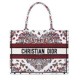Replica Borsa Dior Book Tote media Dior ricamata con il motivo multicolore M1286 Rosso di Pietro Ruffo Imitazioni Falso