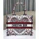Replica Borsa Dior Book Tote media Dior ricamata con il motivo multicolore M1286 Rosso di Pietro Ruffo Imitazioni Falso