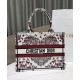Replica Borsa Dior Book Tote media Dior ricamata con il motivo multicolore M1286 Rosso di Pietro Ruffo Imitazioni Falso