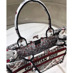 Borsa Dior Book Tote media Dior ricamata con il motivo multicolore M1286 Rosso di Pietro Ruffo Imitazioni