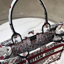 Borsa Dior Book Tote media Dior ricamata con il motivo multicolore M1286 Rosso di Pietro Ruffo Imitazioni