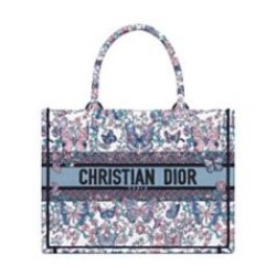 Replica Borsa Dior Book Tote Media Dior M1286 ricamata con Pietro Ruffo Bianco