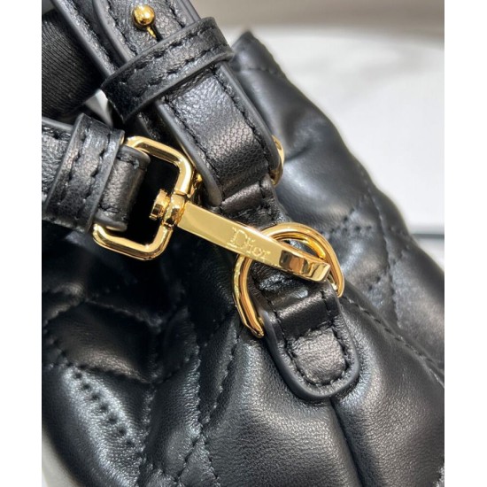 Replica Borsa a secchiello Dior Caro piccola Dior M3372 Nero Imitazioni Falso Replica Borsa a secchiello Dior Caro piccola Dior M3372 Nero Imitazioni Falso