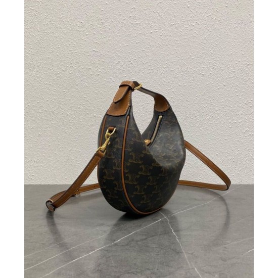 Borsa Celine Teen Celine Lulu replica Celine con stampa logo 120722 Caffè Imitazione Borsa Celine Teen Celine Lulu replica Celine con stampa logo 120722 Caffè Imitazione