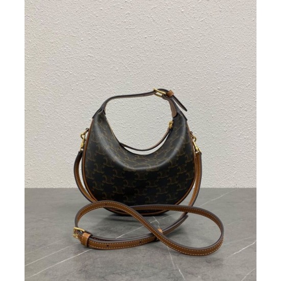 Borsa Celine Teen Celine Lulu replica Celine con stampa logo 120722 Caffè Imitazione Borsa Celine Teen Celine Lulu replica Celine con stampa logo 120722 Caffè Imitazione