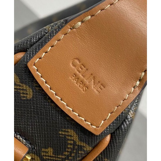 Borsa Celine Teen Celine Lulu replica Celine con stampa logo 120722 Caffè Imitazione Borsa Celine Teen Celine Lulu replica Celine con stampa logo 120722 Caffè Imitazione