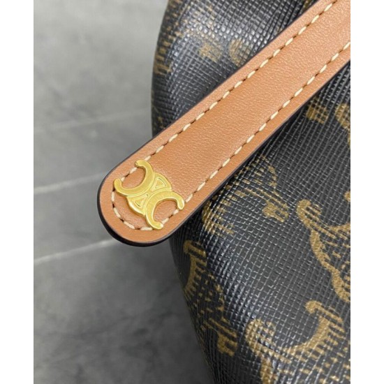 Borsa Celine Teen Celine Lulu replica Celine con stampa logo 120722 Caffè Imitazione Borsa Celine Teen Celine Lulu replica Celine con stampa logo 120722 Caffè Imitazione