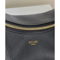 Borsa Hobo Celine Teen Celine Lulu replica Celine in pelle di vitello granata 120723 Nero/Crema