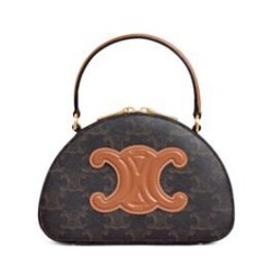 Borsa Half Moon Box con stampa logo Celine replica Celine 10K642 Caffè Imitazione