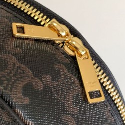 Borsa Half Moon Box con stampa logo Celine replica Celine 10K642 Caffè Imitazione