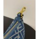 Mini-borsa hobo Fendi FF Jacquard effetto denim replica Fendigraphy 8BS081 Blu Mini-borsa hobo Fendi FF Jacquard effetto denim replica Fendigraphy 8BS081 Blu