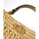 Replica Borsa Fendi Peekaboo Sabbia in Pelle e Fibre Intrecciate 8BN335 Albicocca Imitazioni Falso