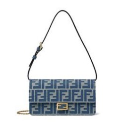 Portafoglio Baguette Fendi con catena replica Fendi 8M0498 Blu