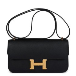 Borsa Hermès Constance Elan Long Clutch Etoupe Epsom Nera Imitazioni