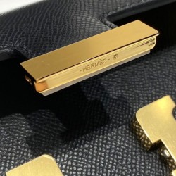 Borsa Hermès Constance Elan Long Clutch Etoupe Epsom Nera Imitazioni