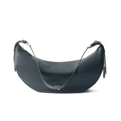 Borsa a tracolla Prada Demi-lune Grande Replica 1BC255 Nero/Bianco/Caffè