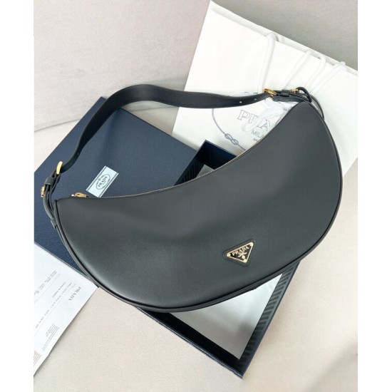 Replica Borsa a tracolla Prada Demi-lune Grande 1BC255 Nero/Bianco/Caffè Imitazione Replica Borsa a tracolla Prada Demi-lune Grande 1BC255 Nero/Bianco/Caffè Imitazione