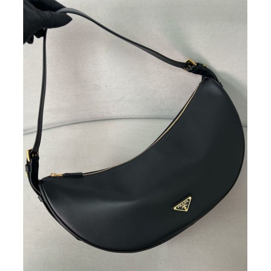 Replica Borsa a tracolla Prada Demi-lune Grande 1BC255 Nero/Bianco/Caffè Imitazione Replica Borsa a tracolla Prada Demi-lune Grande 1BC255 Nero/Bianco/Caffè Imitazione