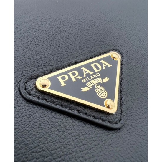 Replica Borsa a tracolla Prada Demi-lune Grande 1BC255 Nero/Bianco/Caffè Imitazione Replica Borsa a tracolla Prada Demi-lune Grande 1BC255 Nero/Bianco/Caffè Imitazione