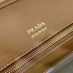 Replica Borsa tote media Prada in misto lino 1BG572 Caffè Replica Borsa tote media Prada in misto lino 1BG572 Caffè