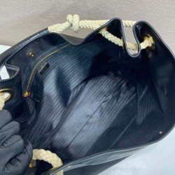 Borsa a tracolla Prada Mariner grande Re-Nylon Replica 1BC244 Nero/Caffè Imitazione