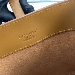 Borsa a hobo YSL Saint Laurent Le 37 Mini Shiny 765870 Caffè Imitazioni