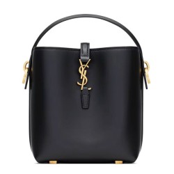 Borsa a secchiello YSL Saint Laurent Le 37 Mini Shiny 765870 Nero