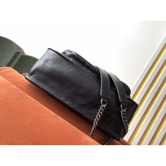 Replica Borsa vintage YSL Saint Laurent Niki Baby stropicciata nera Imitazioni Falso Replica Borsa vintage YSL Saint Laurent Niki Baby stropicciata nera Imitazioni Falso
