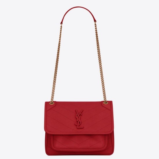 Borsa vintage YSL Saint Laurent Niki Baby Replica rossa stropicciata Imitazione Borsa vintage YSL Saint Laurent Niki Baby Replica rossa stropicciata Imitazione