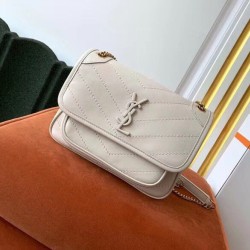Borsa vintage YSL Saint Laurent Niki Baby bianca
